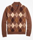 Brooks Brothers Heritage Argyle Shawl Collar Sweater
