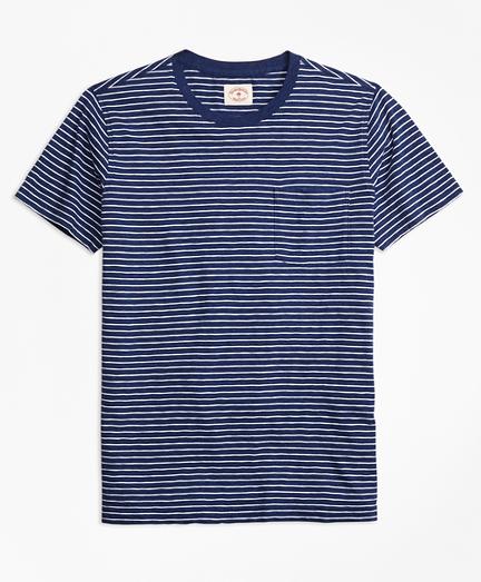 Brooks Brothers Stripe Cotton Jersey Pocket T-shirt