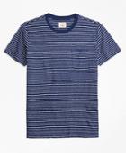 Brooks Brothers Stripe Cotton Jersey Pocket T-shirt
