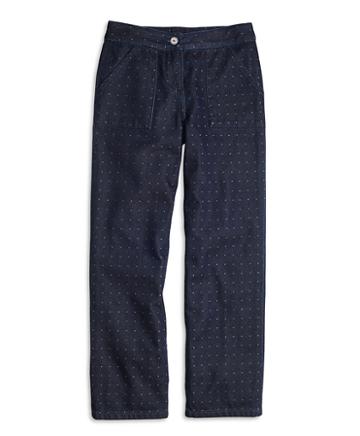 Brooks Brothers Wide Leg Cotton Dobby Pants