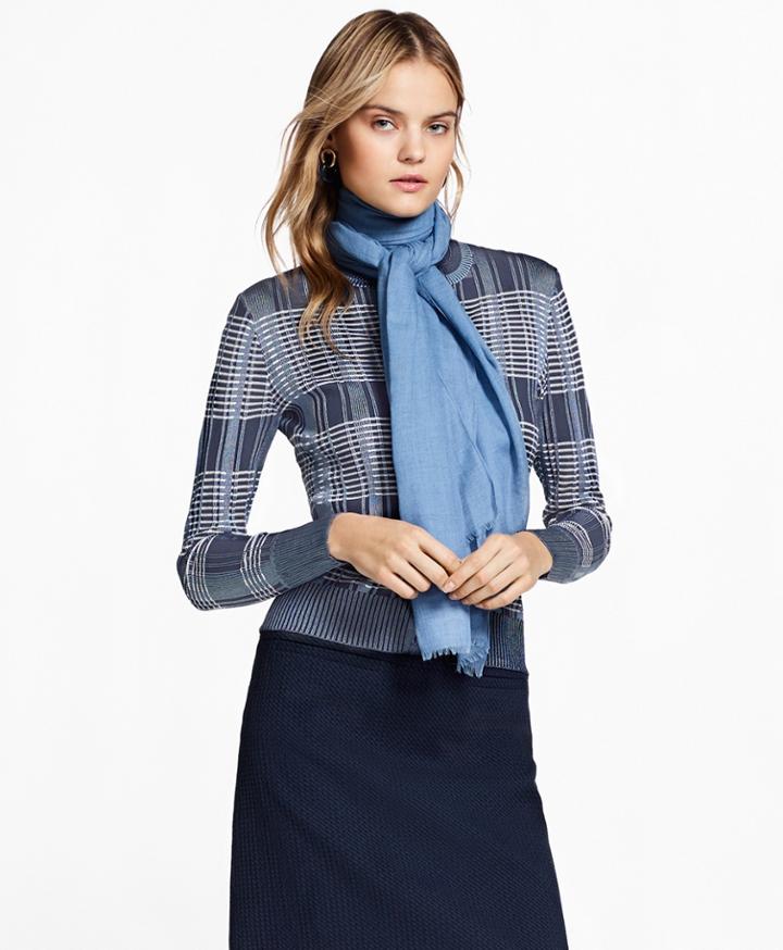 Brooks Brothers Women's Plaid Jacquard Cardigan