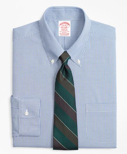 Brooks Brothers Stretch Madison Classic-fit Dress Shirt, Non-iron Mini-windowpane