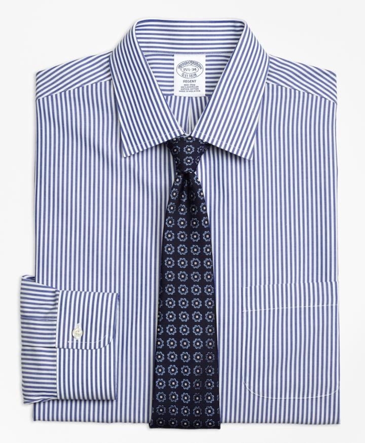 Brooks Brothers Men's Slim Fitted Dress Shirt, Non-iron Bengal Stripe