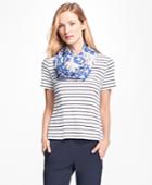 Brooks Brothers Women's Cotton Ribbed Stripe T-shirt