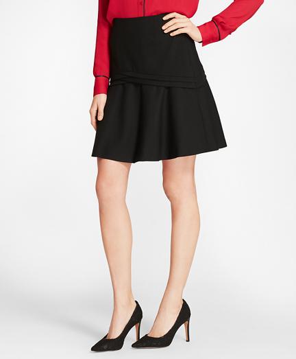 Brooks Brothers Stretch Wool-blend Flounce Skirt