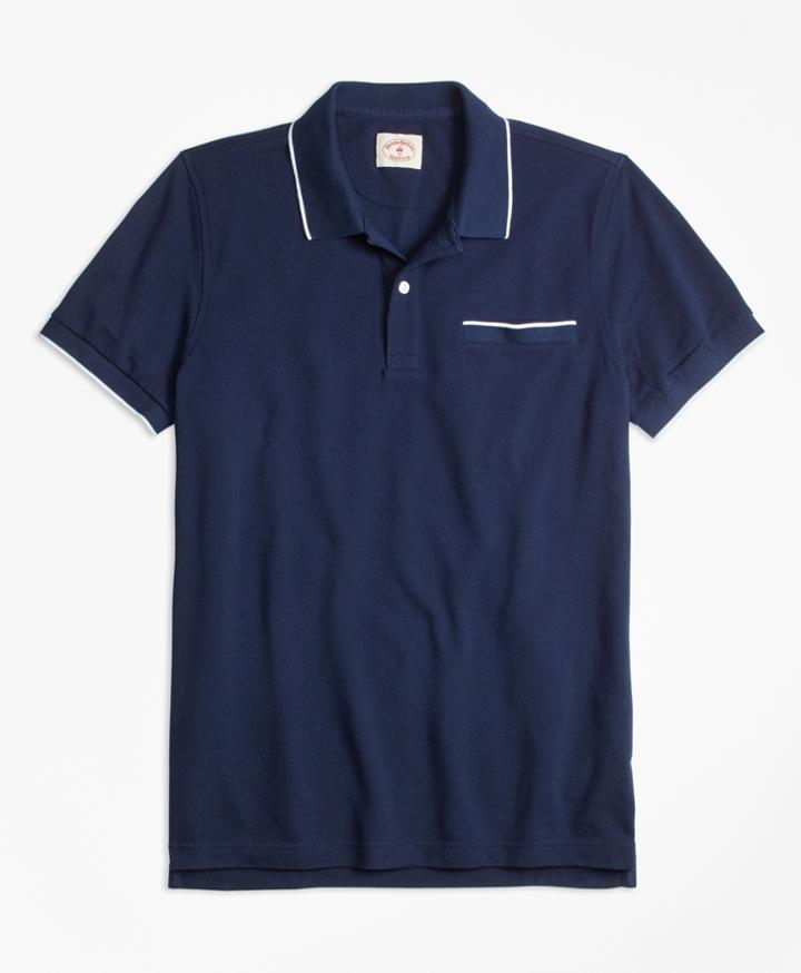 Brooks Brothers Men's Stripe-tip Pique Polo Shirt
