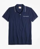 Brooks Brothers Men's Stripe-tip Pique Polo Shirt