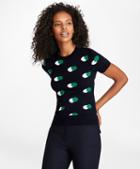 Brooks Brothers Halftone Dot Supima Cotton Short Sleeve Shell