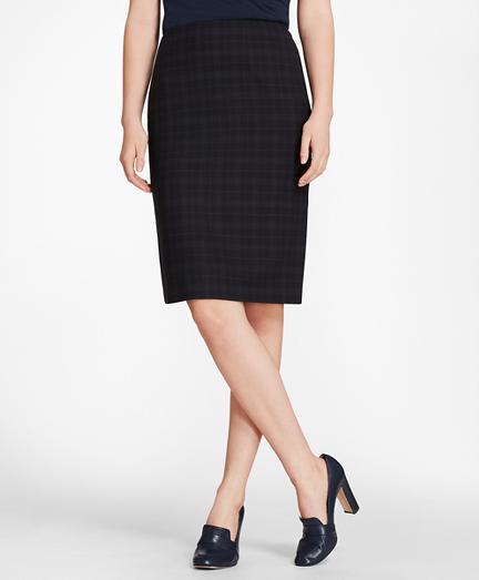 Brooks Brothers Plaid Brookscool Merino Wool Pencil Skirt