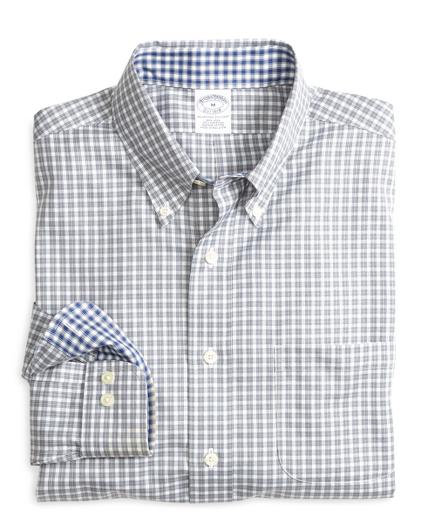 Brooks Brothers Non-iron Slim Fit Framed Mini Check Sport Shirt