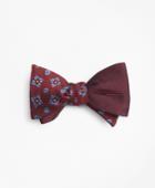 Brooks Brothers Men's Textured Flower With Square Medallion Reversible Bow Tie