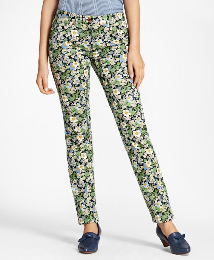 Brooks Brothers Women's Slim-fit Floral-print Jeans