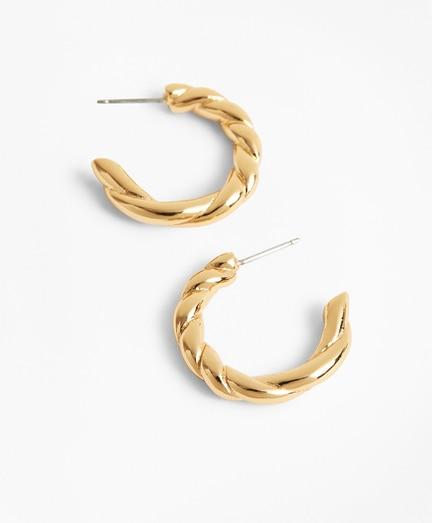 Brooks Brothers Gold-plated Rope Hoop Earrings