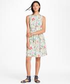 Brooks Brothers Botanical-print Stretch Cotton Poplin Three-in-one Dress