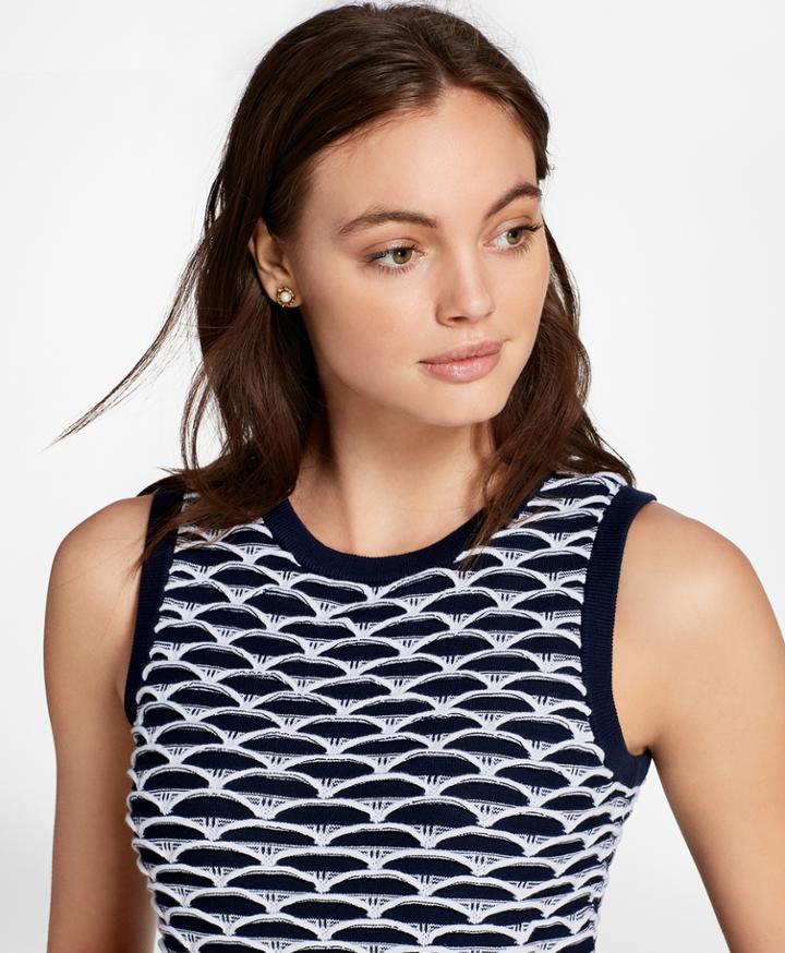 Brooks Brothers Women's Geometric Cotton Shell