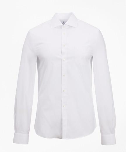 Brooks Brothers Milano Slim Fit Dress Shirt, Performance Non-iron With Coolmax, English Spread Collar Broadcloth