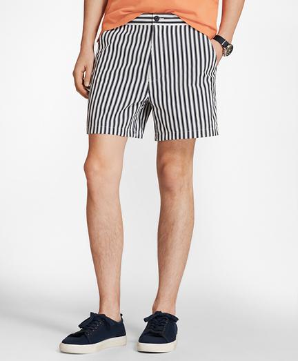 Brooks Brothers Retro-fit 4 Striped Swim Trunks
