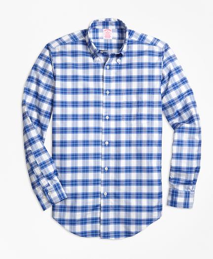Brooks Brothers Madison Fit Oxford Plaid Sport Shirt