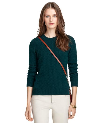 Brooks Brothers Crewneck Cable Knit Cashmere Sweater