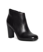 Brooks Brothers Short Leather Stacked Heel Booties