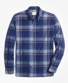 Brooks Brothers Men's Indigo-dyed Tartan Cotton Corduroy Sport Shirt