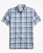 Brooks Brothers Men's Plaid Linen-blend Popover