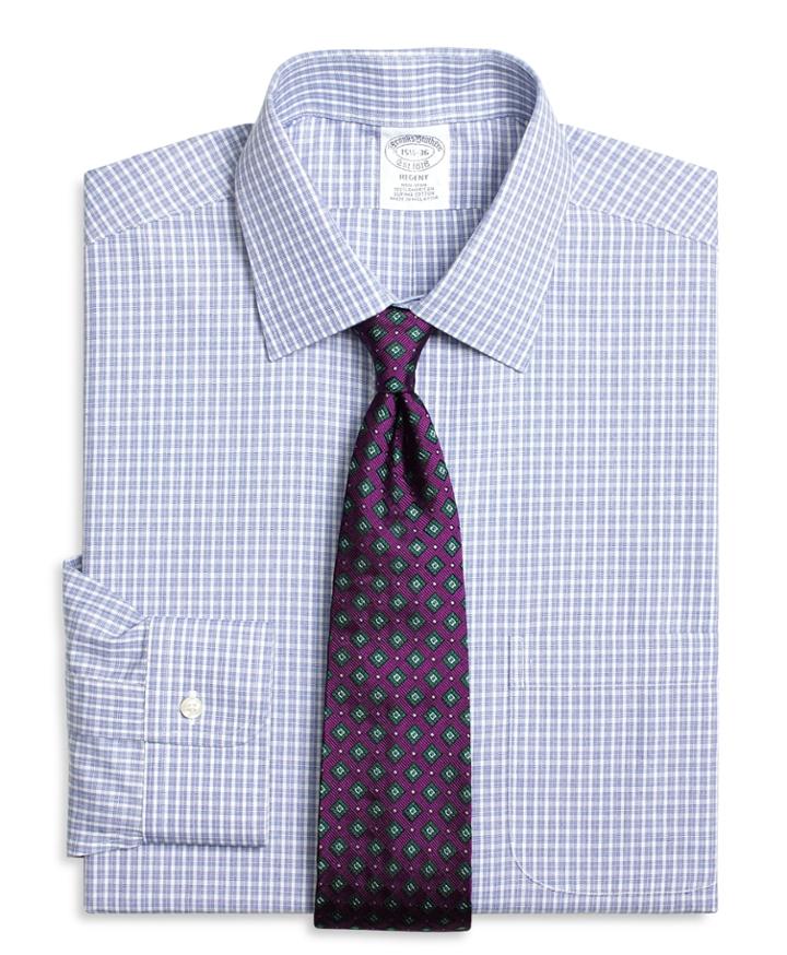 Brooks Brothers Men's Slim Fitted Dress Shirt, Non-iron Parquet Check
