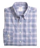 Brooks Brothers Supima Cotton Non-iron Regular Fit Lavender With Blue Twill Sport Shirt