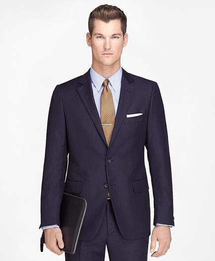 Brooks Brothers Fitzgerald Fit Wool Navy With Blue Stripe 1818 Suit