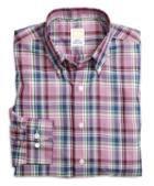 Brooks Brothers Golden Fleece Slim Fit Plaid Purple Sport Shirt