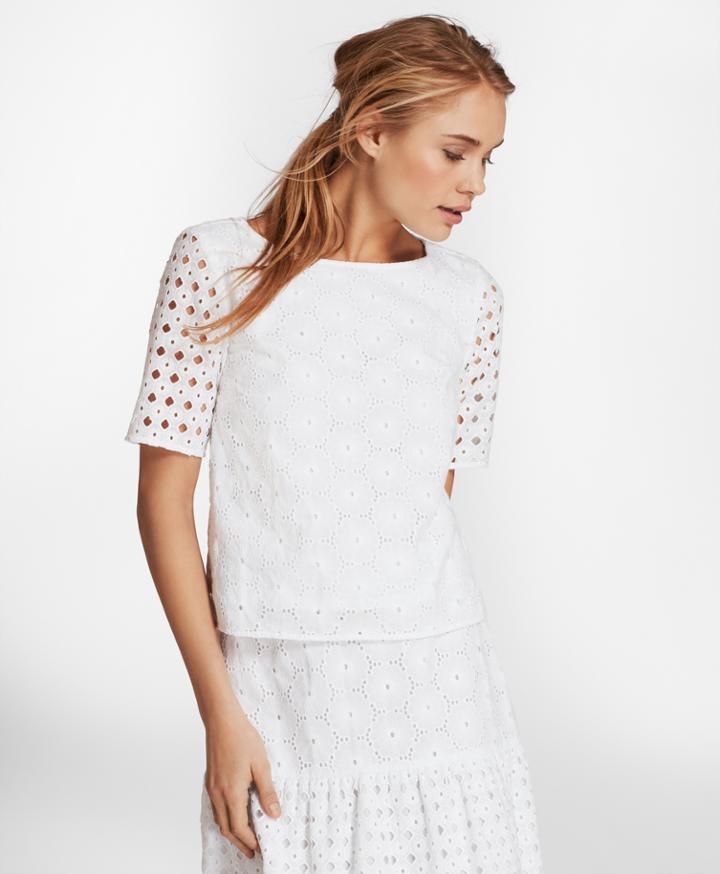 Brooks Brothers Women's Cotton Eyelet Blouse