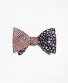 Brooks Brothers Men's Plaid With Elephant Motif Reversible Bow Tie