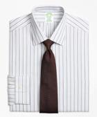 Brooks Brothers Non-iron Milano Fit Hairline Framed Stripe Dress Shirt