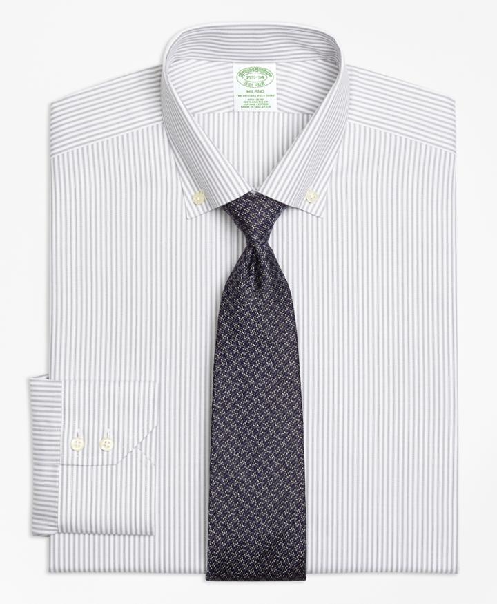 Brooks Brothers Men's Non-iron Extra Slim Fit Narrow Split Stripe Dress Shirt