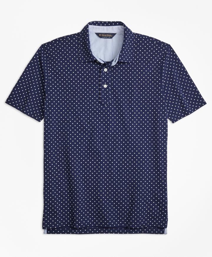 Brooks Brothers Men's Original Fit Mini-floral-print Pique Polo Shirt