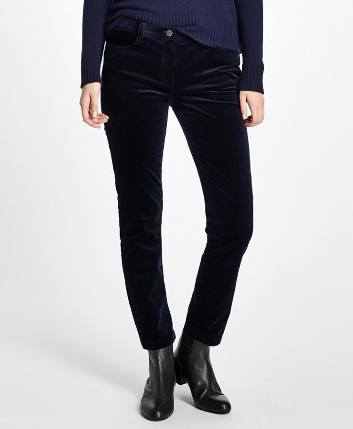 Brooks Brothers Women's Petite Slim Stretch Cotton-velvet Corduroys