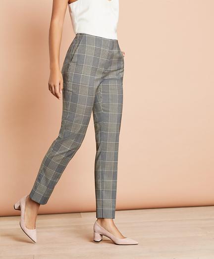 Brooks Brothers Plaid Stretch-wool Straight-leg Pants
