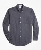 Brooks Brothers Milano Fit Indigo Chambray Micro-check Sport Shirt