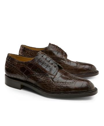 Brooks Brothers Men's Genuine American Alligator Lace-up Wingtips