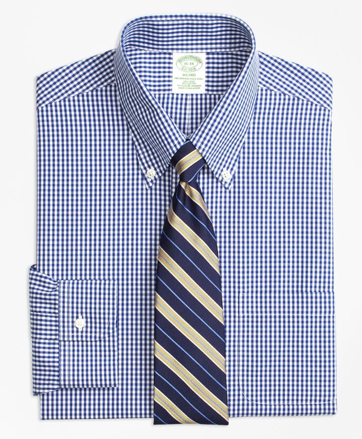 Brooks Brothers Stretch Extra Slim Fit Slim-fit Dress Shirt, Non-iron Gingham