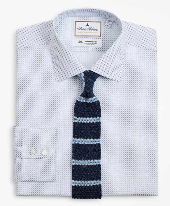 Brooks Brothers Men's Luxury Collection Slim Fitted Dress Shirt, Franklin Spread Collar Geo Print
