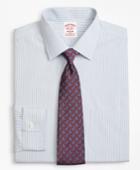 Brooks Brothers Men's Stretch Regular Fit Classic-fit Dress Shirt, Non-iron Alternating Framed Stripe