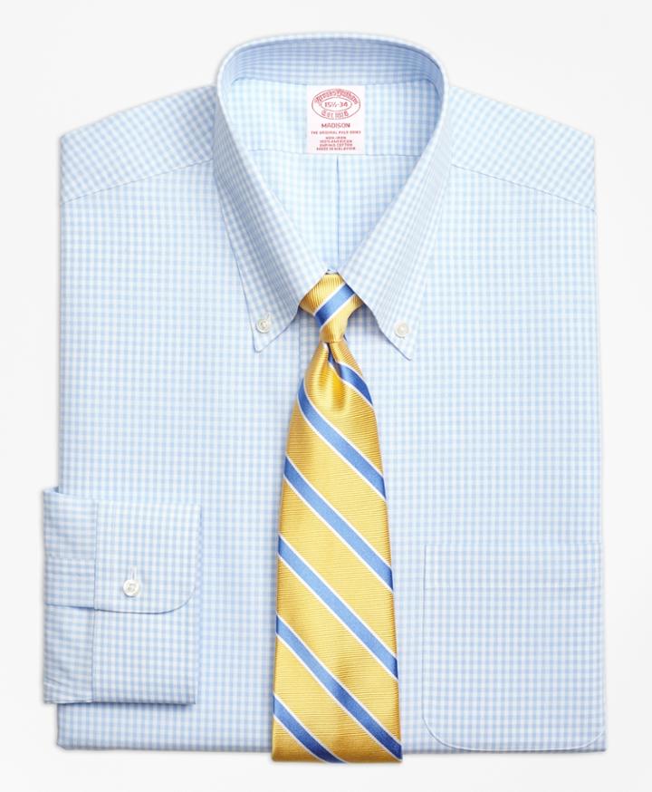 Brooks Brothers Men's Non-iron Regular Fit Dobby Gingham Dress Shirt