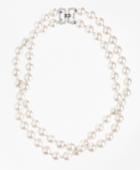 Brooks Brothers Women's Two-row 12mm Glass Pearl Nested Necklace