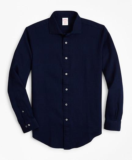 Brooks Brothers Madison Fit Indigo Dobby Waffle Sport Shirt