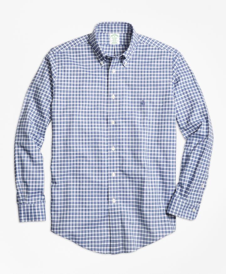 Brooks Brothers Men's Non-iron Milano Fit Check Sport Shirt