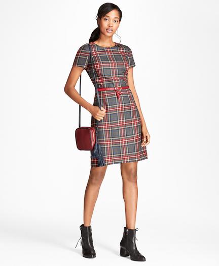 Brooks Brothers Tartan Wool Twill Shift Dress
