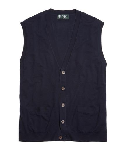 Brooks Brothers Country Club Lightweight Saxxon Wool Button-front Vest