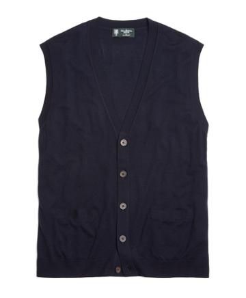 Brooks Brothers Country Club Lightweight Saxxon Wool Button-front Vest