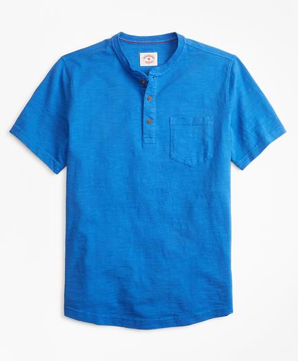 Brooks Brothers Short-sleeve Slub Cotton Jersey Henley